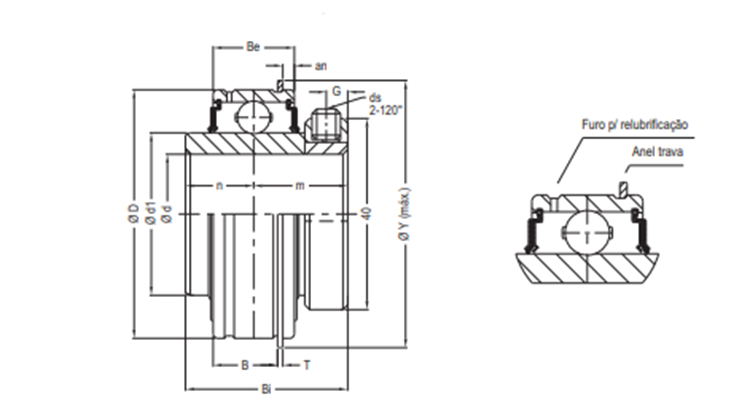 Rolamento ER 205 16 T.